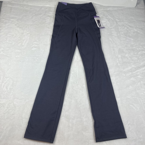Jockey Pants - Jockey Womens‎ Crosswaist Yoga Pants Charcoal Gray High Rise Pockets XS JL0899